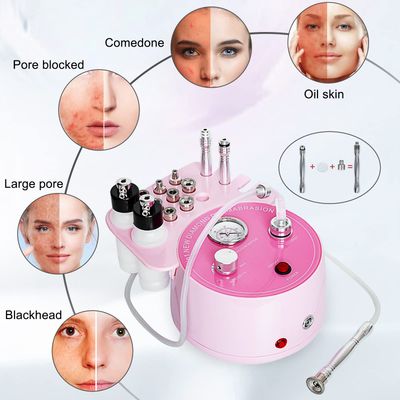 AIMENGXI Diamond Microdermabrasion Machine Professional Plus, 3 in 1 Pink Diamond Dermabrasion Facial Beauty Equipment Skin Care for Vacuum Blackhead Removal &amp; Spray, Suction Power 0-70 cmHg