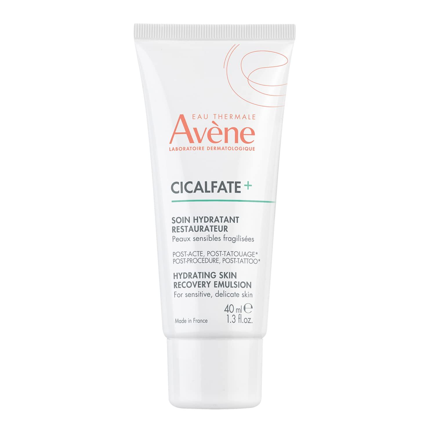Eau Thermale Avne Cicalfate+ Hydrating Skin Recovery Emulsion - Post-Procedure &amp; Post-Tattoo Restoration - Postbiotic Skincare - Non-Comedogenic &amp; Paraben-Free - 1.3 fl. oz.