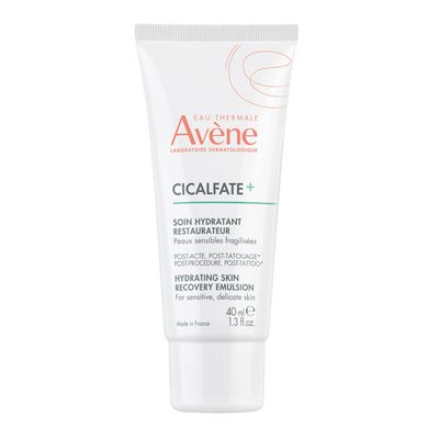 Eau Thermale Avne Cicalfate+ Hydrating Skin Recovery Emulsion - Post-Procedure &amp; Post-Tattoo Restoration - Postbiotic Skincare - Non-Comedogenic &amp; Paraben-Free - 1.3 fl. oz.