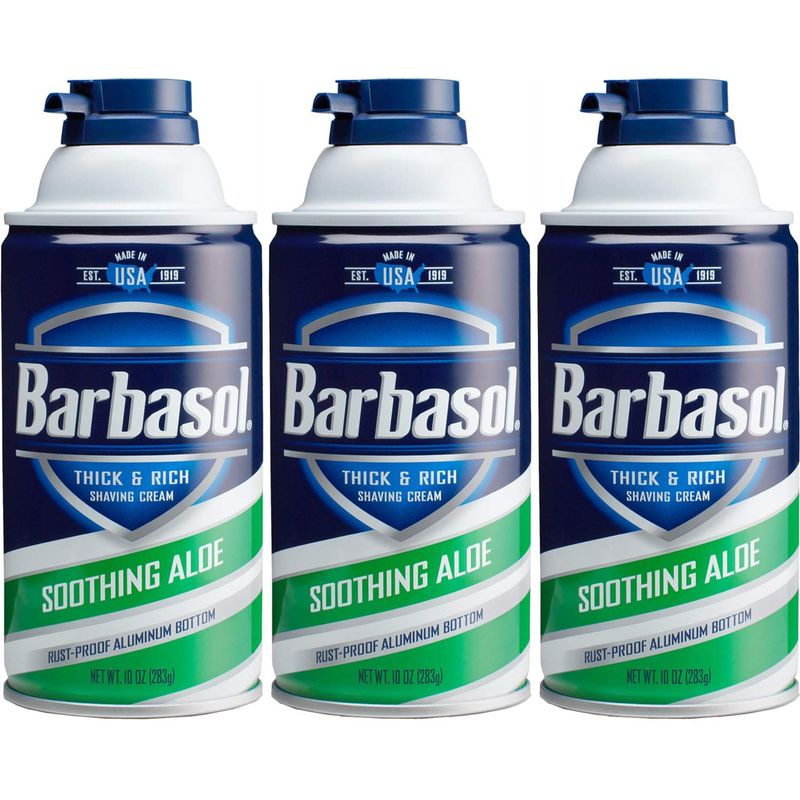 Barbasol Soothing Aloe Skin Thick And Rich Shaving Cream 10 Oz (Pack of 3) by Perio