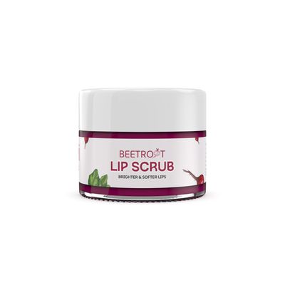 Aravi Organic Beetroot Lip Scrub With Beetroots, Shea Butter &amp; Cocoa Butter - For Dark, Chapped &amp; Pigmented Lips - Repairs Damaged Lip - For Men and Women - 0.5 FL Oz / 15gm