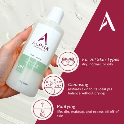 Alpha Skin Care Refreshing Face Wash | Anti-Aging Formula | Citric Hydroxy Acid (AHA) | Gently Cleanses, Purifies, Tones & Restores Ideal PH | For All Skin Types | 6 Fl Oz (2 Pack)