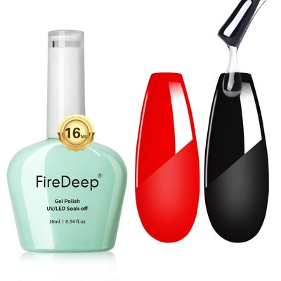 Firedeep No Wipe Gloss Mirror Gel Top Coat- 16ML Top Coat Gel Nail Polish High Gloss Shine Finish LED Soak Off Gel Long Lasting Professional Manicure