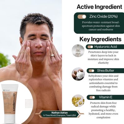 Dermasport Facial Sunscreen SPF 50 Lotion - Face Sunscreen for Swimmers - Pre Swim Lotion for Chlorine - Sport Sunscreen Lotion, Sun Protection &amp; Skin Care Routine for Men and Women (Net Wt 2.1 oz)
