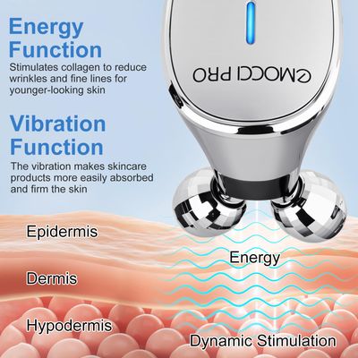 Facial Massager Electric Face Lift Device Double Chin Reducer Sculpting Tool Facial Rollers for Women Luminesce Glow Gua Sha Tools For Face Neck Sculptor Roller for Wrinkles and Lifting (Silver)