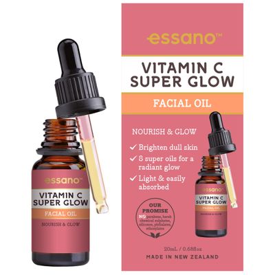 Essano Vitamin C Face Oil with Turmeric &amp; Jojoba Oil, Facial Oil for Radiant, Glowing Skin, Supports Even Skin Tone and Appearance of Dark Spots, Easily Absorbed &amp; Lightweight, Cruelty Free, 20ml