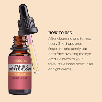 Essano Vitamin C Face Oil with Turmeric &amp; Jojoba Oil, Facial Oil for Radiant, Glowing Skin, Supports Even Skin Tone and Appearance of Dark Spots, Easily Absorbed &amp; Lightweight, Cruelty Free, 20ml
