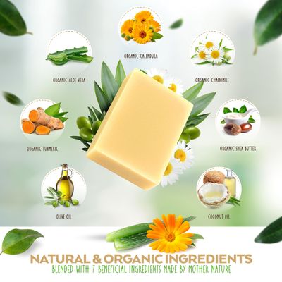 Aspen Kay Naturals Handmade Aloe Vera & Calendula Soap for Face & Body - Natural & Organic Ingredients - Organic Aloe Vera, Calendula & Turmeric - Shaving Soap - Made in the USA 4.5 oz