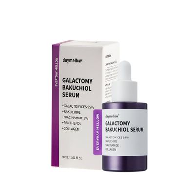 daymellow Galactomy Bakuchiol Serum 1.01fl.oz/30ml, Retinol Face Serum, Niacinamide 2%, Panthenol, Collagen, Wrinkle Care, for Sensitive Skin, Daily Anti-Aging Facial Serum Korean Skincare