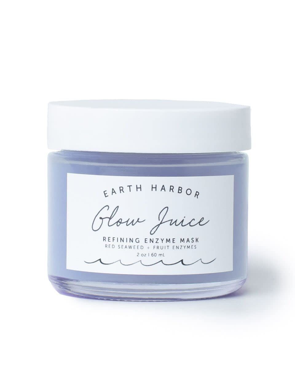 Earth Harbor | GLOW JUICE Refining Enzyme Mask | 100% Natural &amp; Nontoxic | Red Seaweed + Fruit Enzymes | Brightens and Clarifies |2 oz