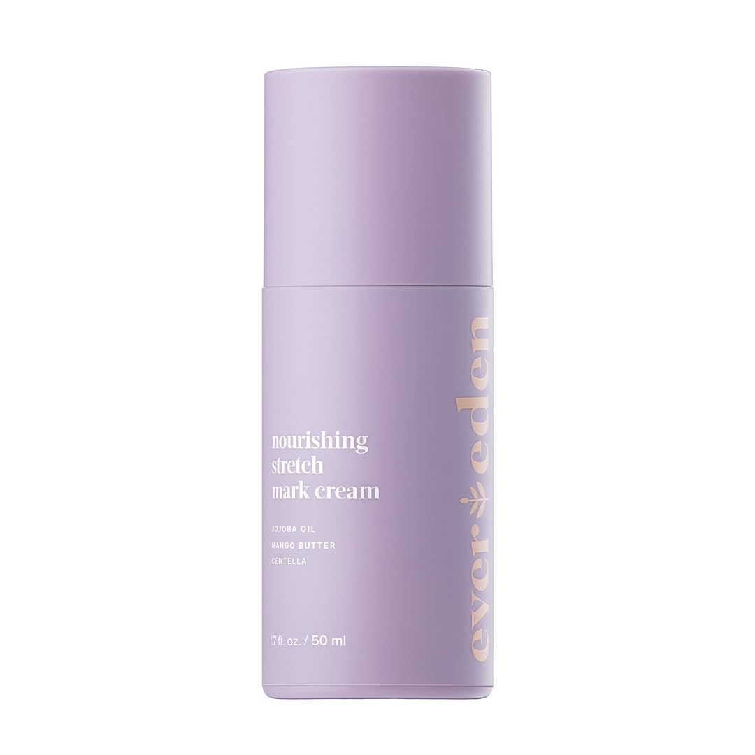 Evereden Nourishing Stretch Mark Cream 1.7 fl oz (50ml) | Clean and Unscented Pregnancy Skincare | Stretch Mark Prevention | TSA approved