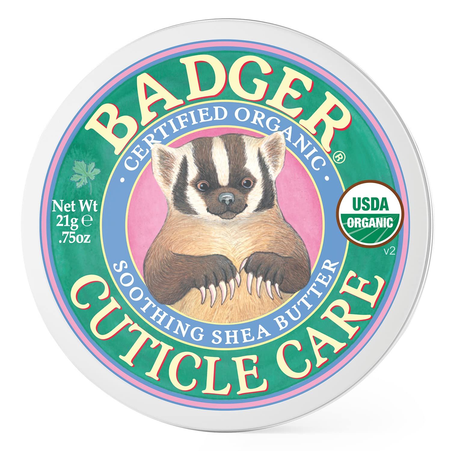 Badger Organic Cuticle Care Balm - Natural Nail Care Cream with Shea Butter, Vitamin-Rich Seabuckthorn Extract Helps Strengthen, Soothe &amp; Restore Dry &amp; Splitting Cuticles - Light Citrus Scent - .75oz