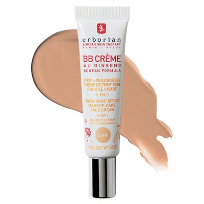 Erborian BB Cream with Ginseng, Fair (Clair) - Lightweight Buildable Coverage with SPF 20 &amp; Ultra-Soft Matte Finish Minimizes Pores &amp; Imperfections - Korean Face Skincare - 0.5 Oz