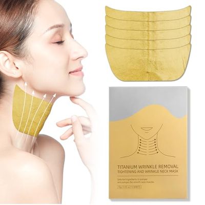 Golden Glow Neck Mask - Neck Wrinkle Patches Hydrating Neck Mask Patches Moisturizing Neck Wrinkle Pads for Skincare 5PCS (5 Count (Pack of 1))