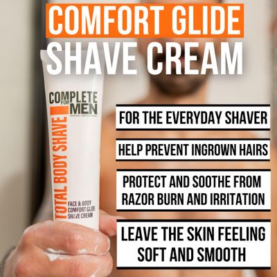 COMPLETE FOR MEN - Sensitive Skin Shaving Cream, Face and Body Shaving Cream, Comfy Body Glide, Irritation Free Shave, Protect from Razor Burn, Everyday Shave Cream for Men