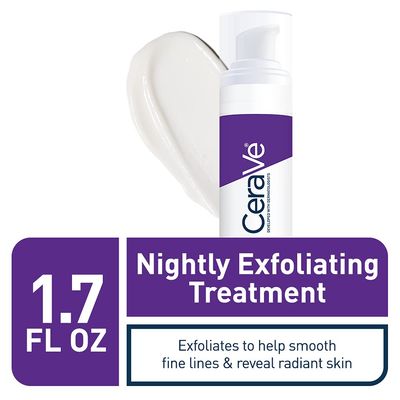 CeraVe Skin Renewing Nightly Exfoliating Treatment, Anti Aging Serum With 5% Blend Of Glycolic Acid &amp; Lactic Acid, Wrinkles &amp; Dark Spot Corrector For Face, Exfoliating Gel, 1.7 Oz