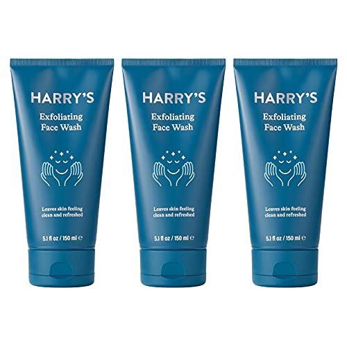 Harry&#39;s Face Wash for Men, Gentle Formula with Volanic Rock Natural Exfoliant, Dermatologist Tested, 5.1 Fl. Oz, Pack of 3