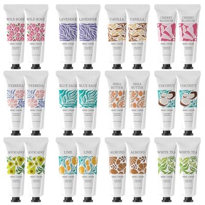 BODY &amp; EARTH # LOVE 24 Pack Hand Cream Gift Set, Scented Hand Lotion for Dry Cracked Hands, Travel Size Lotion Mini Hand Lotion Bulk Gift Sets For Mother&#39;s Day Valentine&#39;s Day Christmas 24x1.0 oz