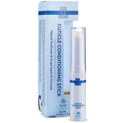 Blue Cross Cuticle Balm Conditioning Stick, Scented Cuticle Softener Oil Balm with Nourishing Sunflower &amp; Grape Seed Oil, Professional Nail Care Supports Dry + Damaged Cuticles, 0.05oz, Rose