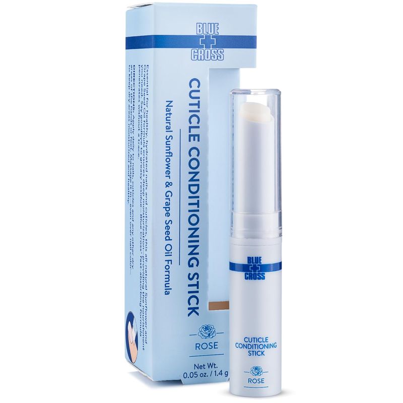 Blue Cross Cuticle Balm Conditioning Stick, Scented Cuticle Softener Oil Balm with Nourishing Sunflower &amp; Grape Seed Oil, Professional Nail Care Supports Dry + Damaged Cuticles, 0.05oz, Rose