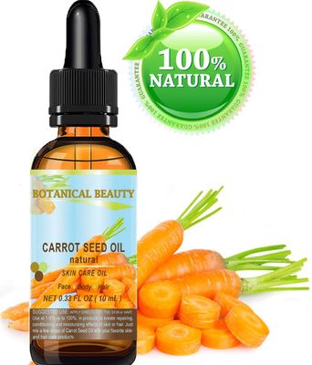 CARROT SEED OIL 100 % Natural Cold Pressed Carrier Oil. 0.33 Fl.oz.- 10 ml. Skin, Body, Hair and Lip Care. "One of the best oils to rejuvenate and regenerate skin tissues. by Botanical Beauty