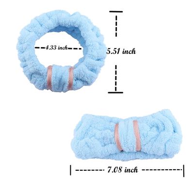 4 Pack Microfiber Towel Headbands for Washing Face, Facial Headbands Makeup Headband Spa Headband Skincare Headband Fash Wash Headband for Women and Girls (Grey White Blue Green)
