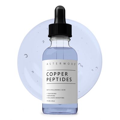 Asterwood Copper Peptides Serum for Face - Tightening, Repairing, Collagen Boosting - Copper Tripeptide-1 GHK-Cu - Peptide Serum with Hyaluronic Acid - 1 oz / 29 ml