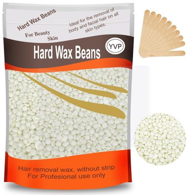 Hard Wax Beads for Hair Removal, Yovanpur Waxing Beads for Brazilian Waxing, Wax Beans for Sensitive Skin, Face Eyebrow Legs At Home Pearl Wax Beads, 300g /bag with 10pcs Wax Sticks(Pearl)