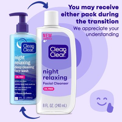 Clean &amp; Clear Night Relaxing Deep Cleaning Face Wash, 8 Fluid Ounce