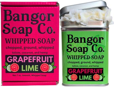 Bangor Soap Co.&#39;s GRAPEFRUIT LIME Truly Natural Whipped Soap, with the Finest Tallow, Coconut, and Hemp, for the Smoothest Lather in Skin Care