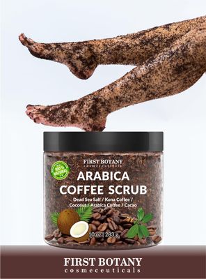 100% Natural Arabica Coffee Scrub with Organic Coffee &amp; Shea Butter - Best body scrub 10 oz