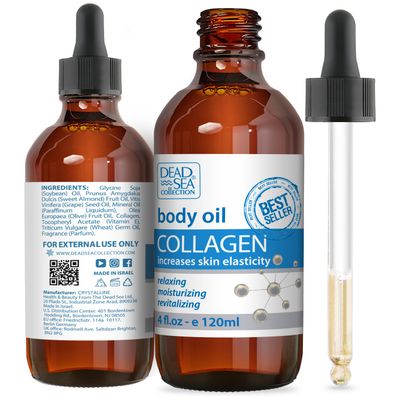 Collagen Body Oil - Anti Aging Body Oil - Vitamin E Body oil - Body Oil Collagen - Body Oil for Dry Skin - Collagen Oil for Face (4 fl.oz)