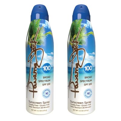 Continuous Spray Sunscreen - SPF 100, Broad Spectrum UVA/UVB Protection, PABA, Paraben, Gluten &amp; Cruelty Free, Water Resistant (80 Minutes), 5.5 OZ - Pack of 2