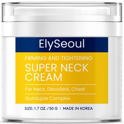 ElySeoul Super Neck Chest Wrinkle Cream - Advanced Tightening Firming Lifting - Korean Skin Care Anti-Aging with Collagen Hyaluronic Acid Niacinamide