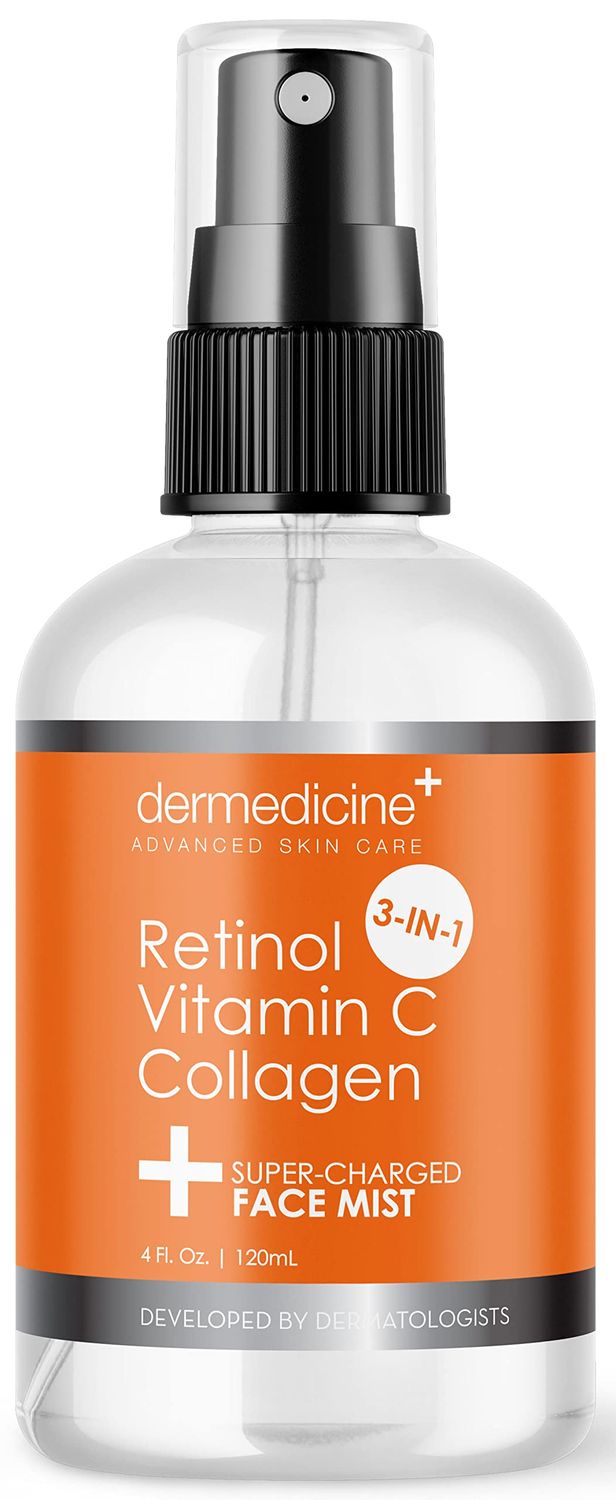 3 in 1 Super-Charged Anti-Aging Face Mist w/Retinol, Vitamin C + Collagen | Hydrates, Refreshes &amp; Brightens for a More Glowing Complexion | 4 fl oz, 120 ml
