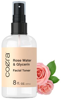 Coera Rose Water &amp; Glycerin Spray for Face | 8 fl oz | Hydrating Facial Toner and Moisturizing Mist for Skin and Hair | Free of Parabens, SLS, &amp; Preservatives | Packaging May Vary