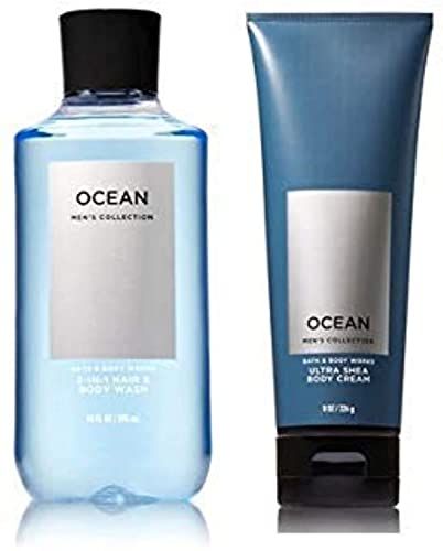 Bath &amp; Body Works Men&#39;s Collection Ultra Shea Body Cream &amp; 2 in 1 Hair and Body Wash OCEAN.