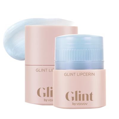 Glint Lipcerin (Icy Blue, 0.5fl oz) - Long Lasting Hydrating lip gloss with Shea Butter for a Natural Looking, Korean Skin care Ideal for Chapped, Dry, Cracked, or Damaged Lips