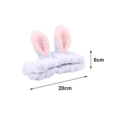 2 Pack Bunny Ears Headband,Washing Face Headbands,Makeup Headband,Bunny Headband for Washing Face,Wash Face Shower Cosmetic Headwrap,Skincare Headbands,Rabbit Ears Headband,Easter Cosplay Costume