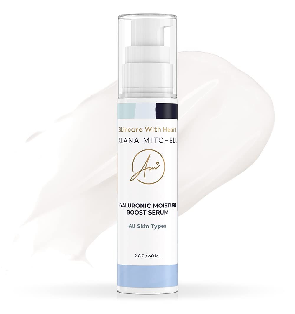Alana Mitchell Hyaluronic Acid Serum for Face - Moisture Boost Anti Aging Serum - Face Serum to Fight Wrinkles &amp; Fine Lines - Hydrating Serum Face Moisturizer for Sensitive, Dry &amp; Combo Skin (2 oz)
