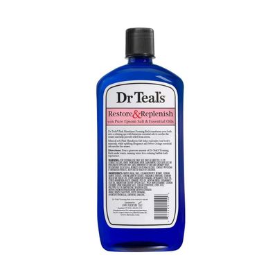 Dr Teal's Pink Himalayan Salt Foam Bath Gift Set (3 Pack, 34oz Ea.) - Essential Bergamot &amp; Sweet Orange Oils Blended with Pure Epsom Salt Soothes The Senses &amp; Provides Relief from Stress