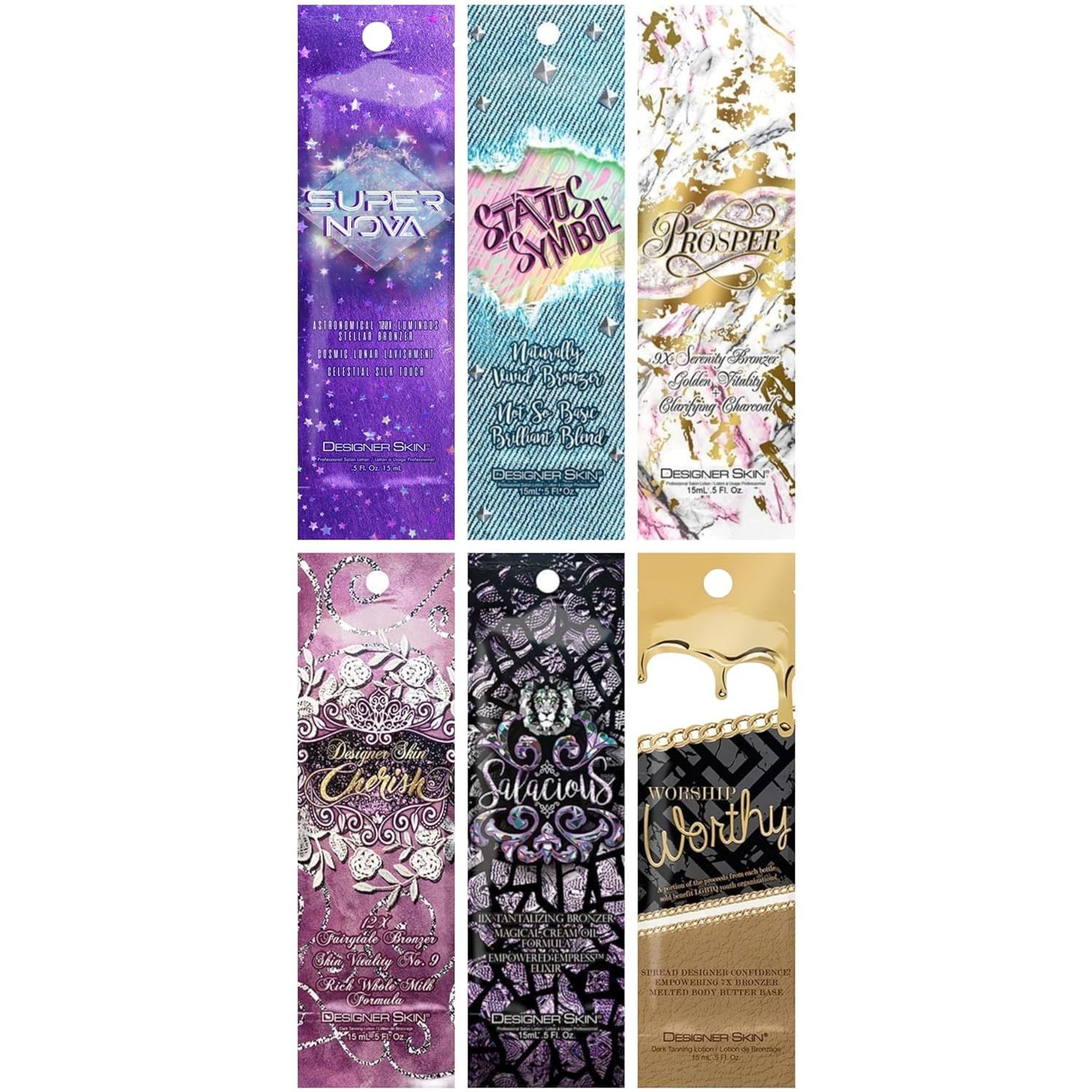 Australian Gold Designer Skin Tanning Lotions Sample Pack - 6 Packets, Beige