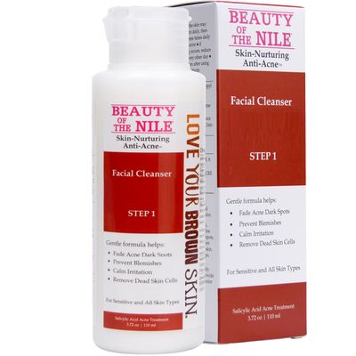 Beauty Of The Nile Facial Cleanser and Acne &amp; Blemish Fighter for Skin-of-Color, Acne Spots Oily Skin Hydrate Salicylic Acid Niacinamide 3.72 Oz