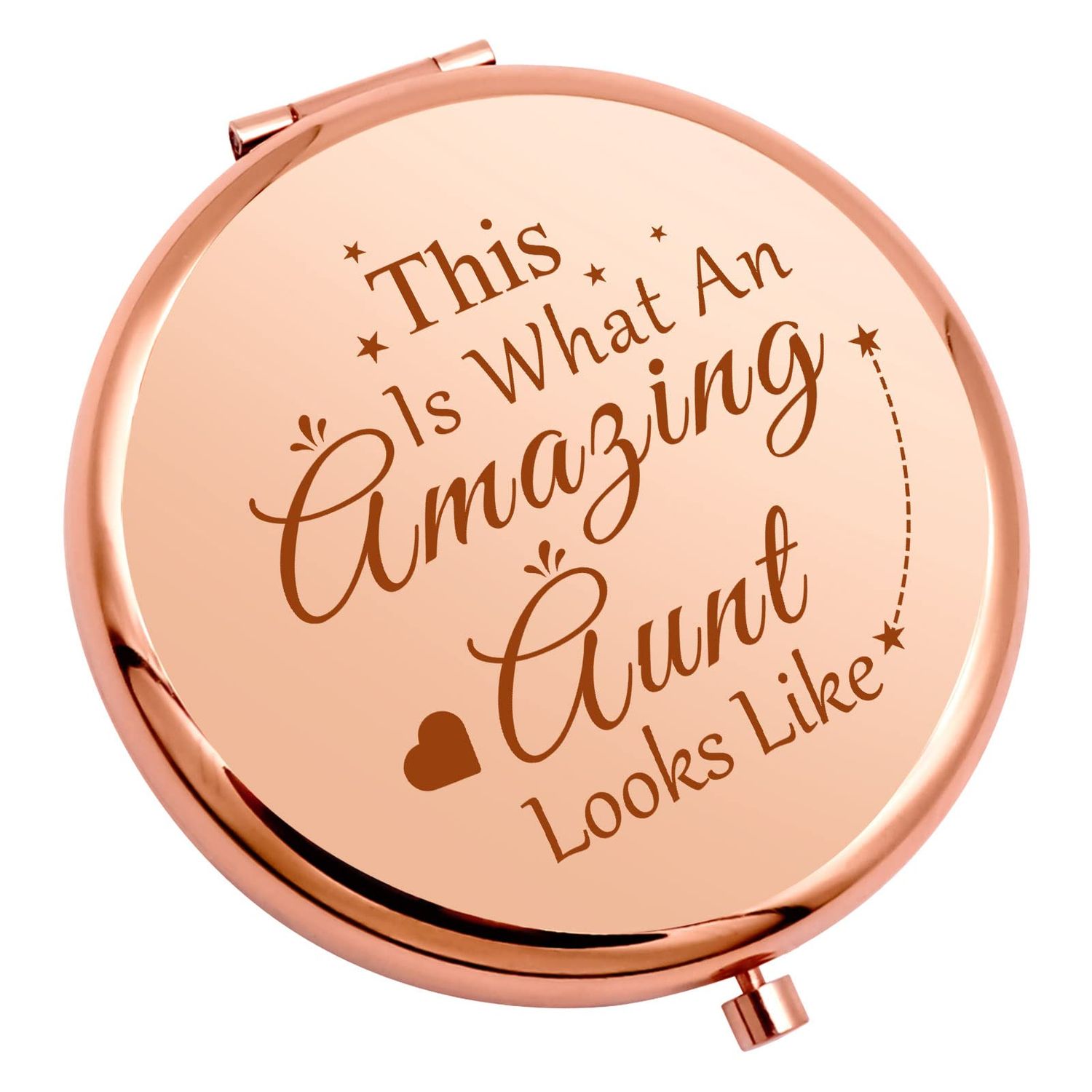 Auntie Gifts from Niece Nephew Compact Mirror Gifts for Aunts Birthday Aunt Gifts from Niece and Nephew Appreciation Gift for Aunt Travel Folding Makeup Mirror Retirement Thank You Aunt Gift