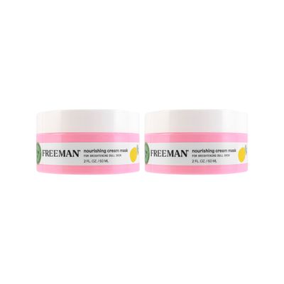 Freeman Nourishing Pineapple &amp; Hyaluronic Acid Cream Facial Mask, Hydrates &amp; Moisturizes Skin, Leave-On Treatment, Restore &amp; Plum Skin, Cruelty-Free &amp; Vegan, 2 fl.oz./ 60 ml Jar, 2 Count