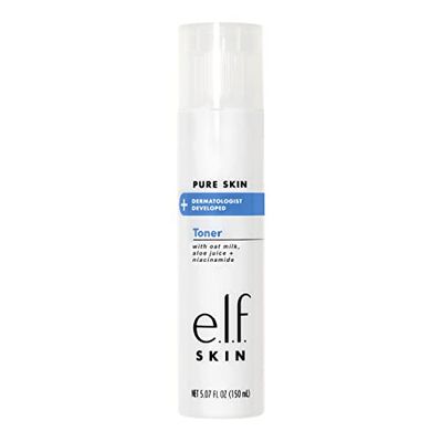 e.l.f. Skin Pure Skin Toner, Gentle, Soothing &amp; Exfoliating Daily Toner for A Smoother-Looking Complexion, Made with Oat Milk, Aloe Juice &amp; Niacinamide