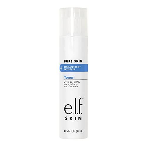 e.l.f. Skin Pure Skin Toner, Gentle, Soothing &amp; Exfoliating Daily Toner for A Smoother-Looking Complexion, Made with Oat Milk, Aloe Juice &amp; Niacinamide