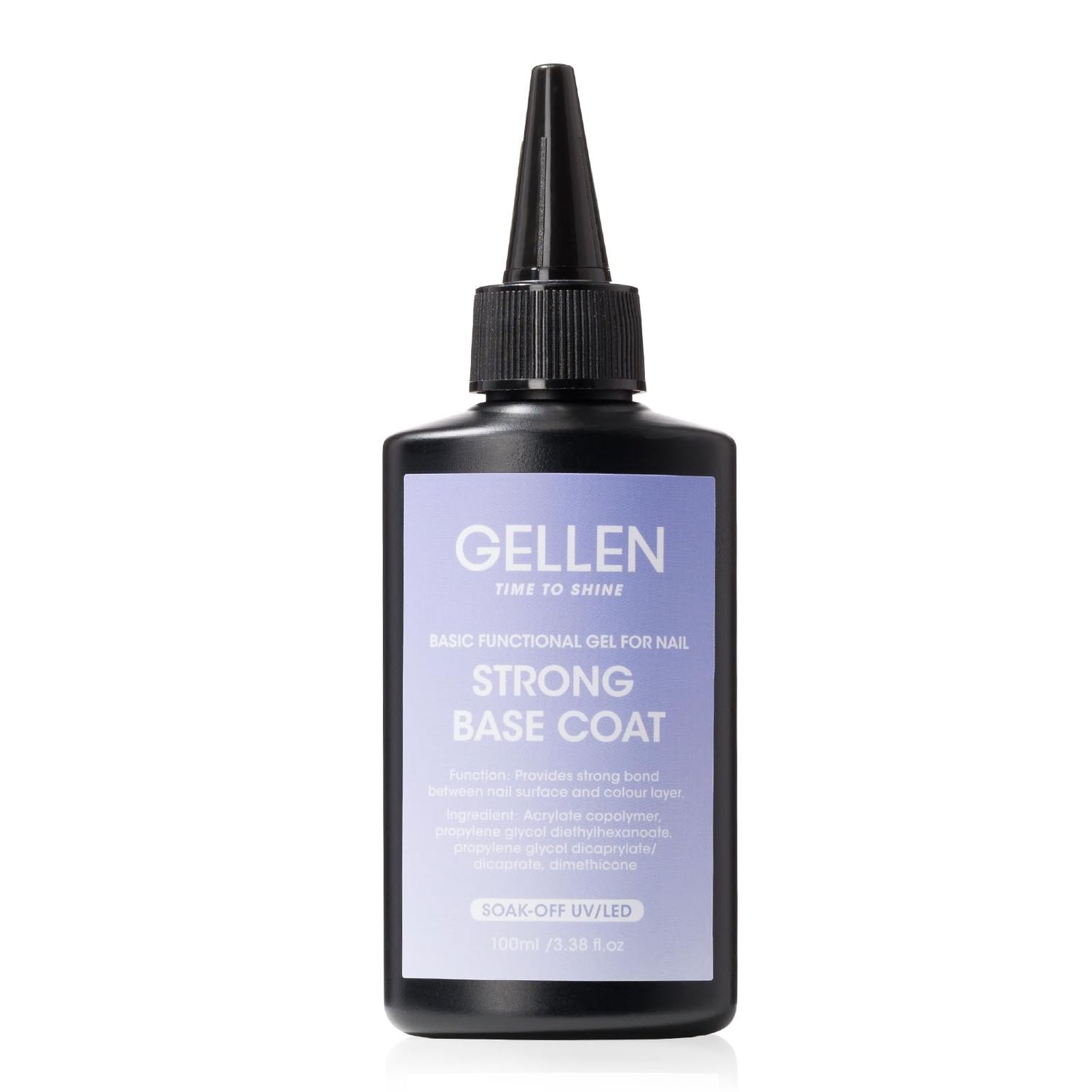 Gellen 100ml Gel Base Coat, Gel Polish Base Coat Soak Off U V Light Cured High Capacity Base Coat Gel Nail Polish, Gel X Nail Base Coat Gel Polish for Salon