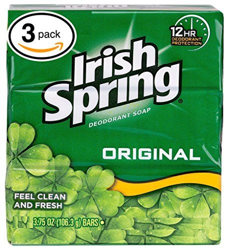 (PACK OF 3 BARS) Irish Spring ORIGINAL SCENT Bar Soap for Men&amp; Women. 12-HOUR ODOR / DEODORANT PROTECTION! For Healthy Feeling Skin. Great for Hands, Face &amp; Body! (3 Bars, 3.75oz Each Bar)