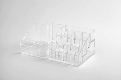 Alnicov 16 Grid Acrylic Clear Cosmetic Storage Box,Cosmetic Organiser Display Stand,Cosmetic Make Up Clear Acrylic Lipstick Organiser,for JewelleryAccessories,Cosmetic,Skin Care Products